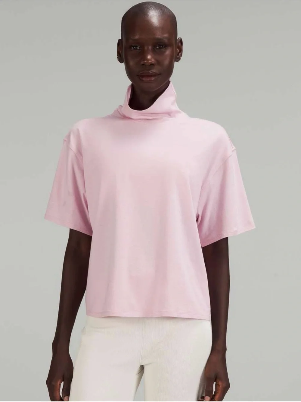 Lululemon Relaxed-Fit Cotton-Blend Mockneck T-Shirt